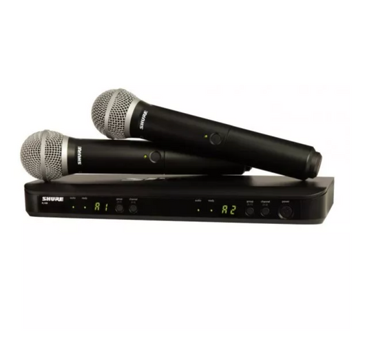 Shure BLX288/PG58 Dual Channel Wireless Handheld Microphone System - H10 Band